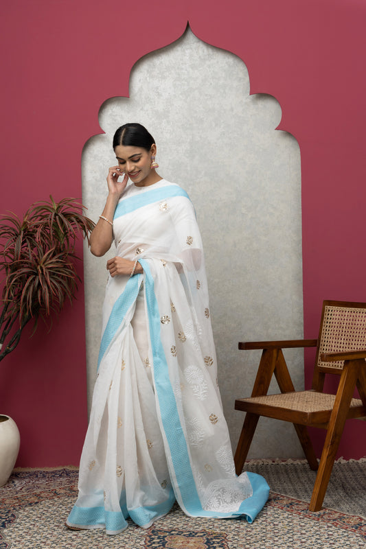 Elegant Kota Chanderi Saree with Blouse Piece