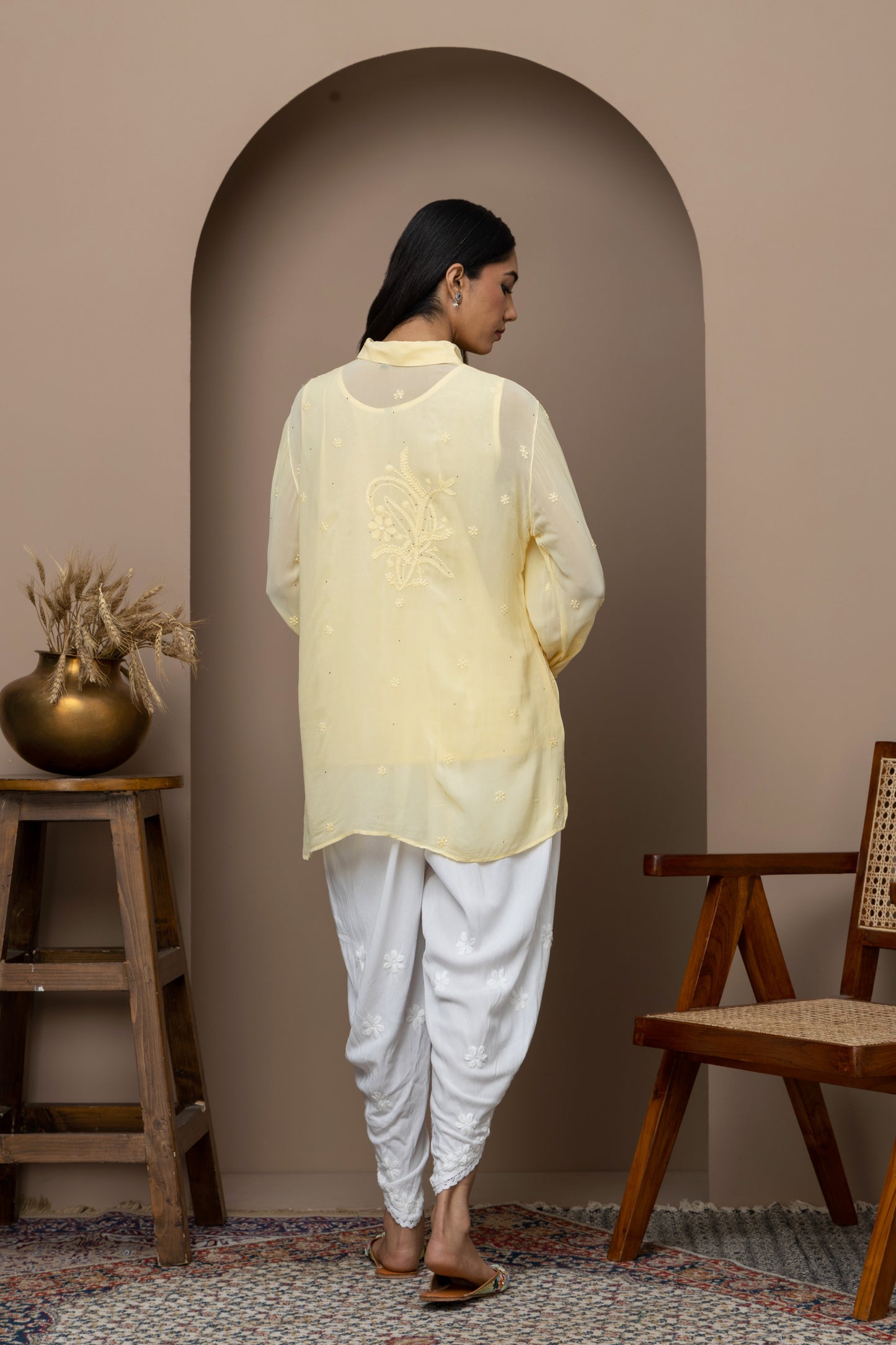 Yellow Georgette Shirt