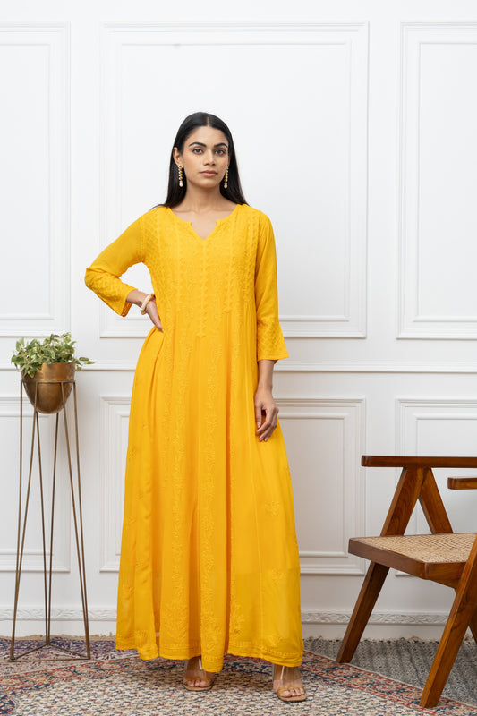 Georgette Yellow Dress