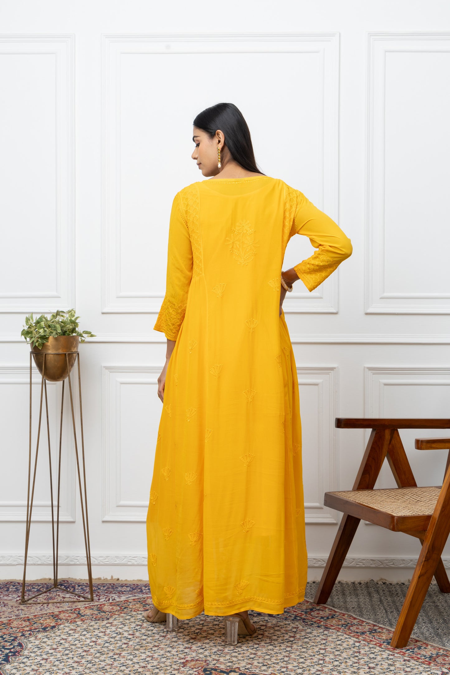 Georgette Yellow Dress