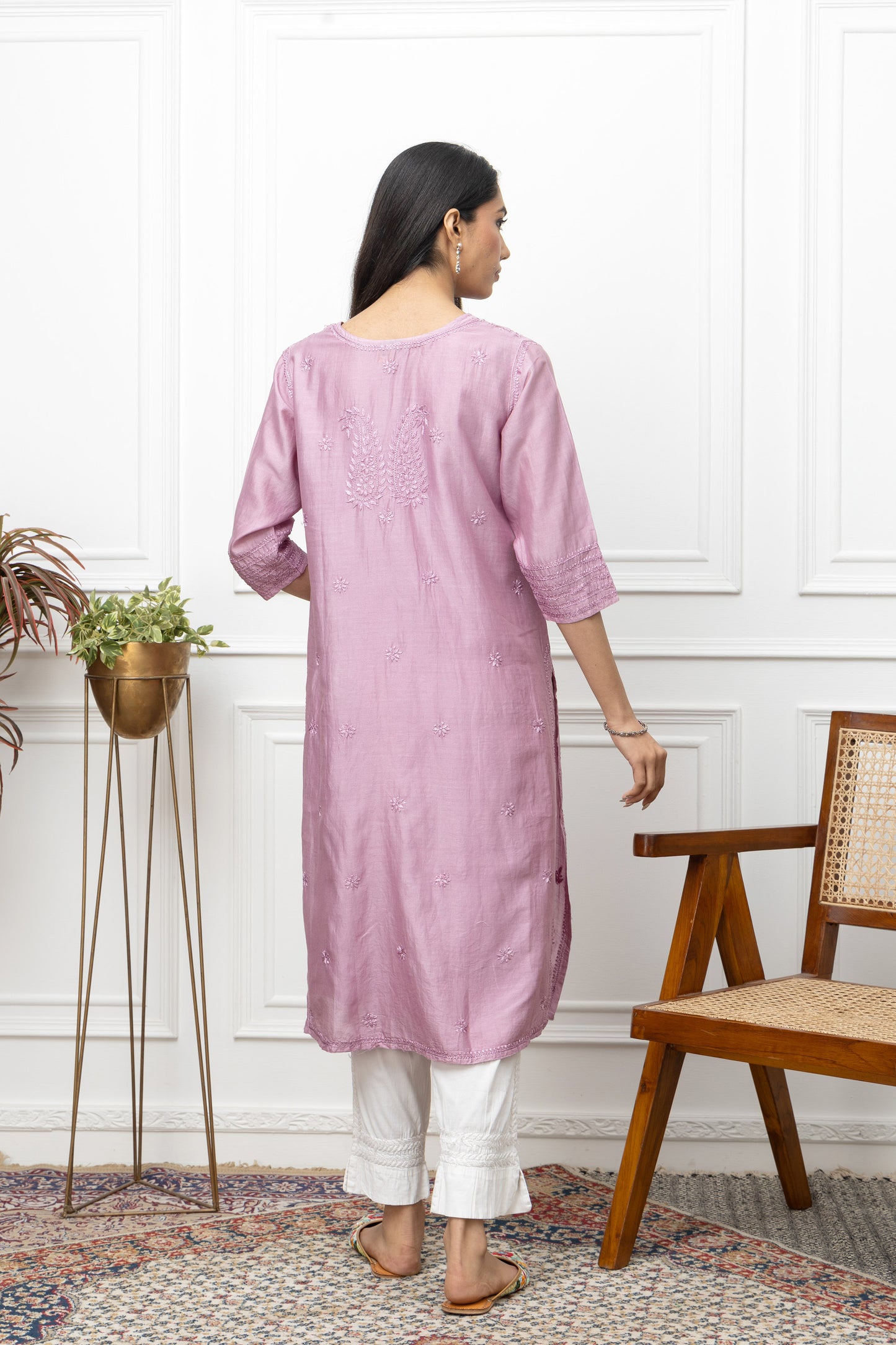 Violet Chanderi Silk Kurti