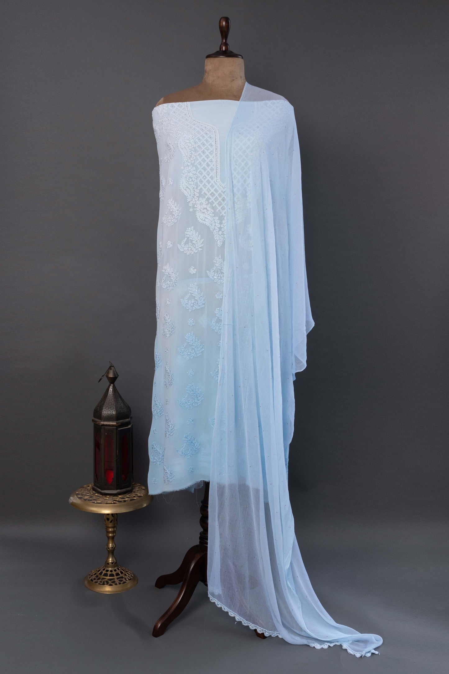 Unstitched Blue Georgette Kurti