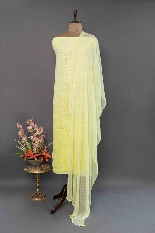 Green Georgette Kurti With Dupatta