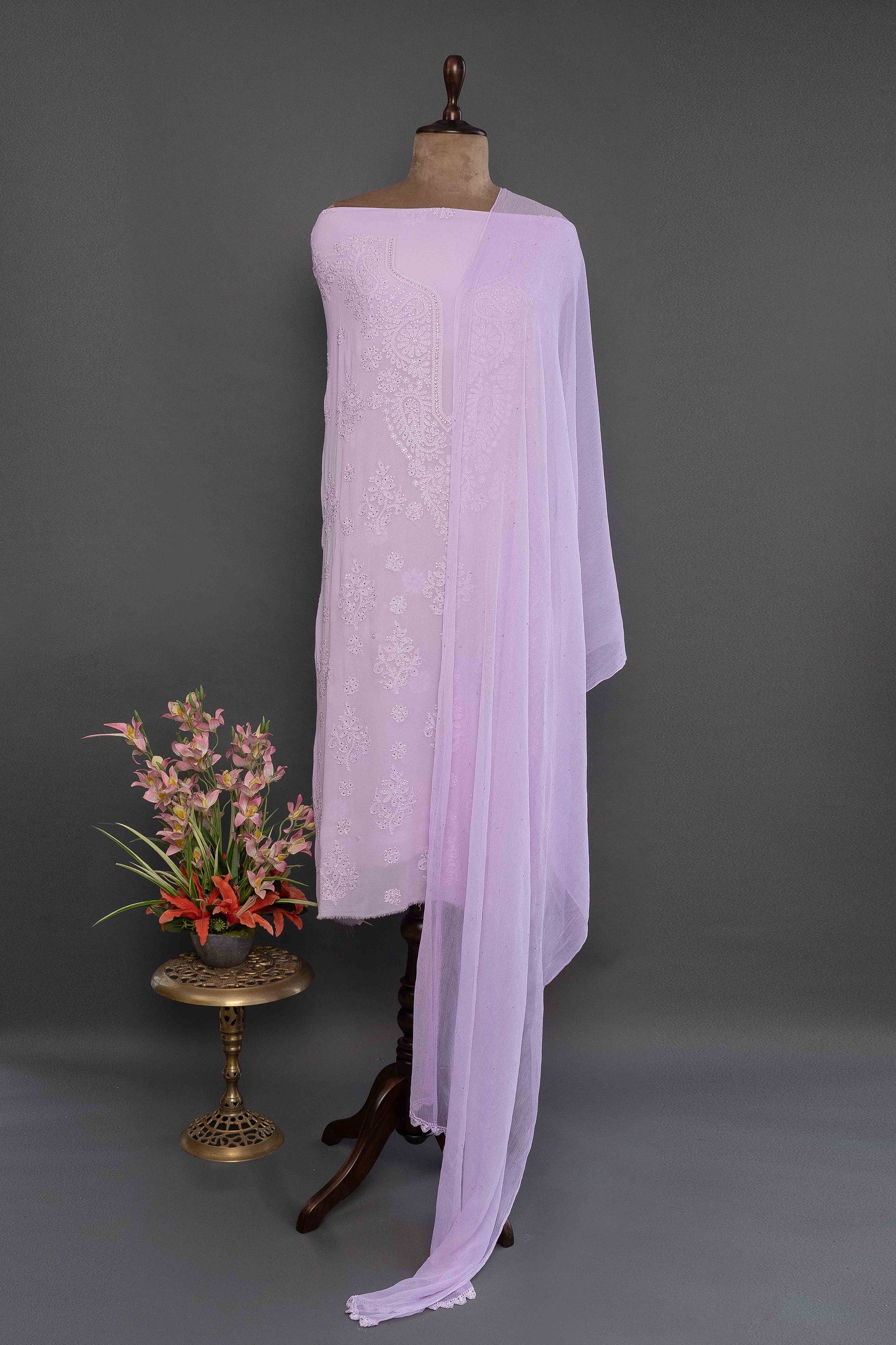 Unstitched Purple Georgette Kurti