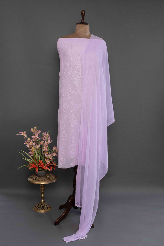 Unstitched Purple Georgette Kurti