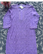 Premium Purple  Chikankari Kurti | Timeless Elegance & Comfort ✨