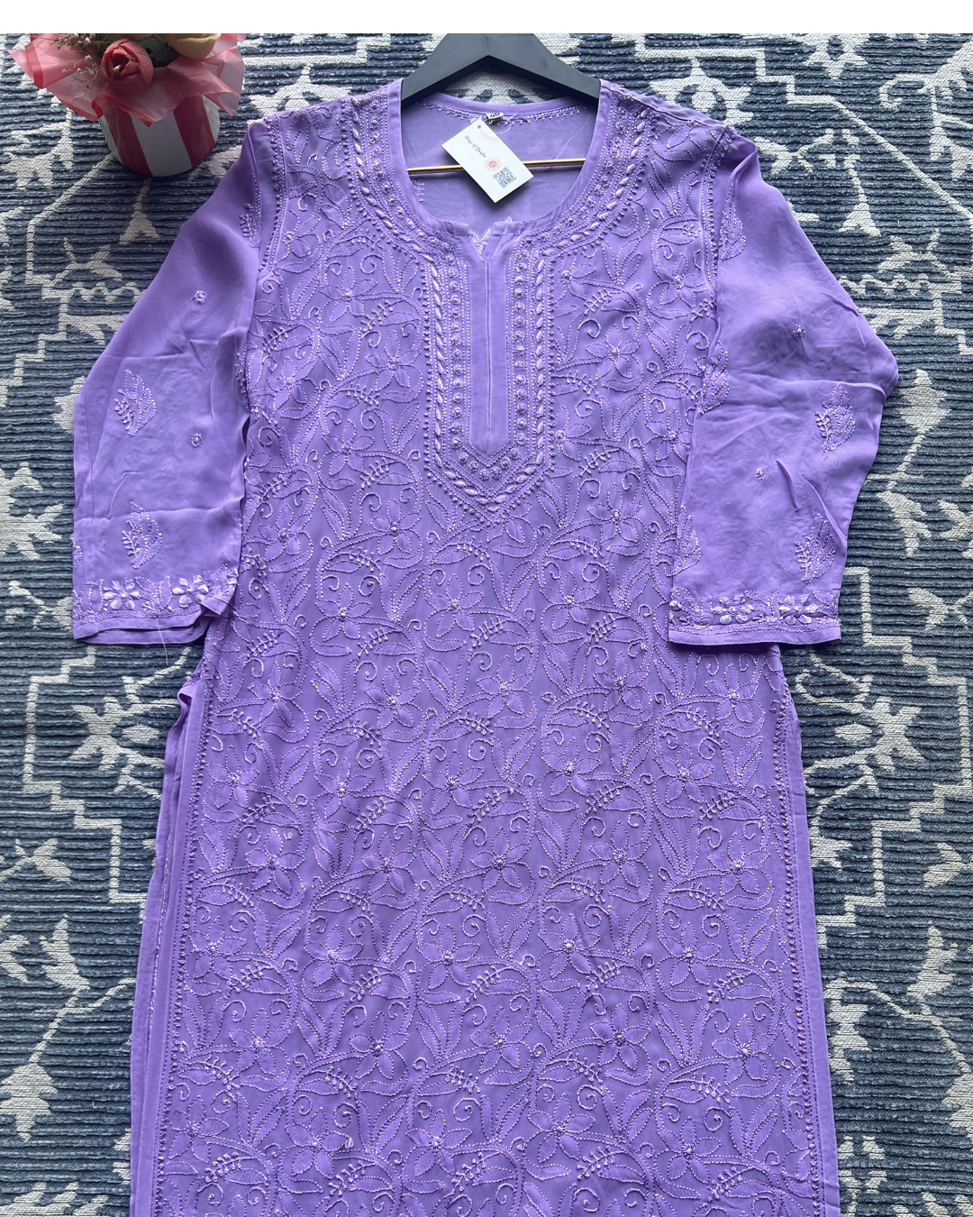 Premium Purple  Chikankari Kurti | Timeless Elegance & Comfort ✨