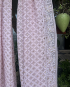 Pink Hand Embroidered Chikankari Dupatta