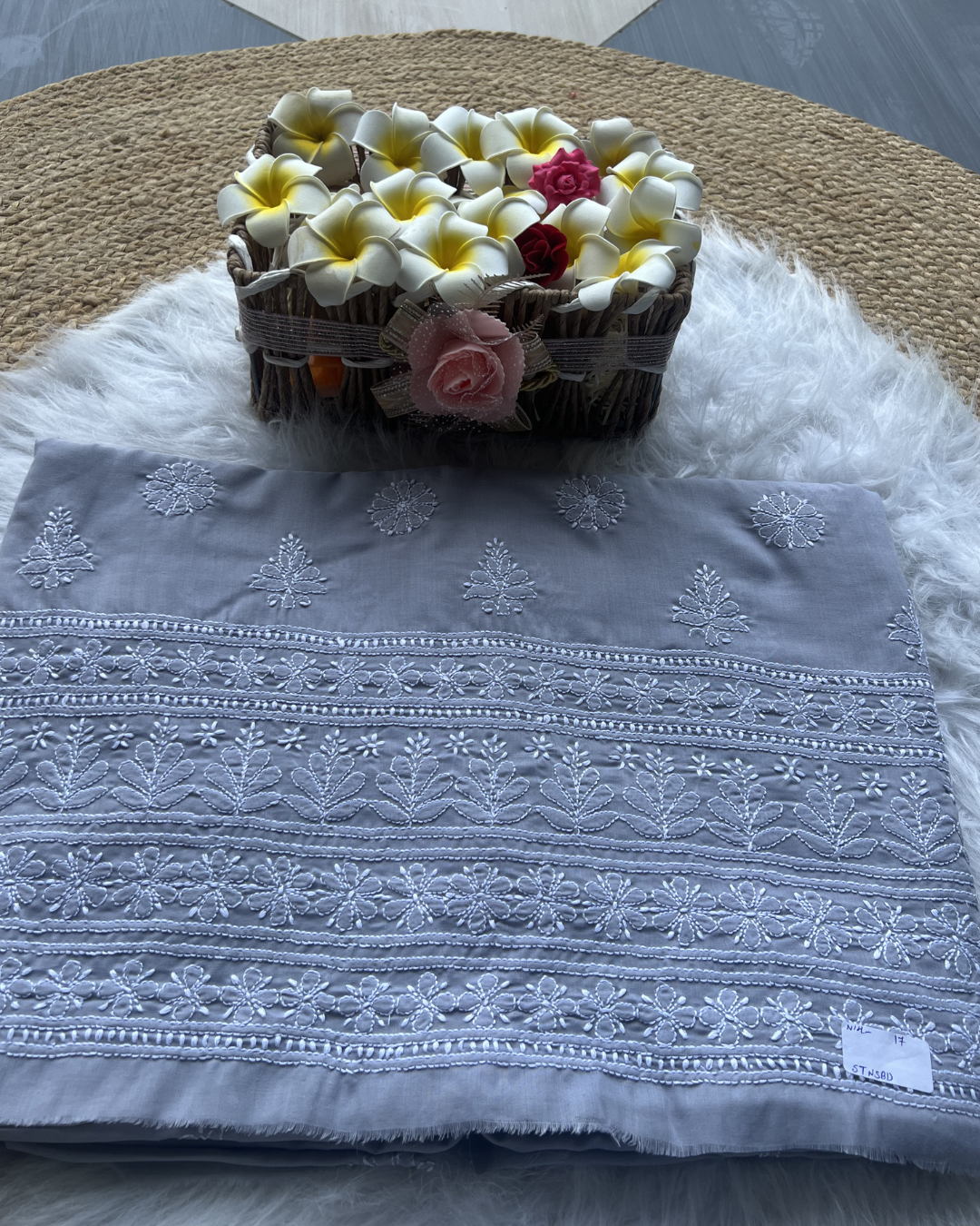 Cotton Chikankari Unstitched Suit | Lucknow Chikankari Gurgaon