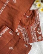 Stitched mul Cotton Chikankari Suit Set | Chikankari Studio Gurgaon