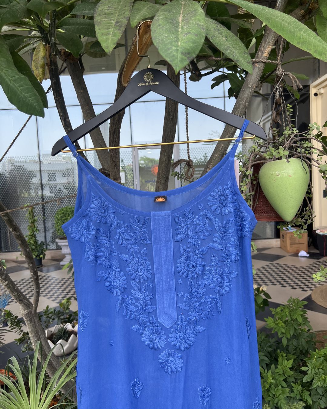 Sleeveless Georgette Chikankari Kurti | Strap Kurti Collection Gurgaon