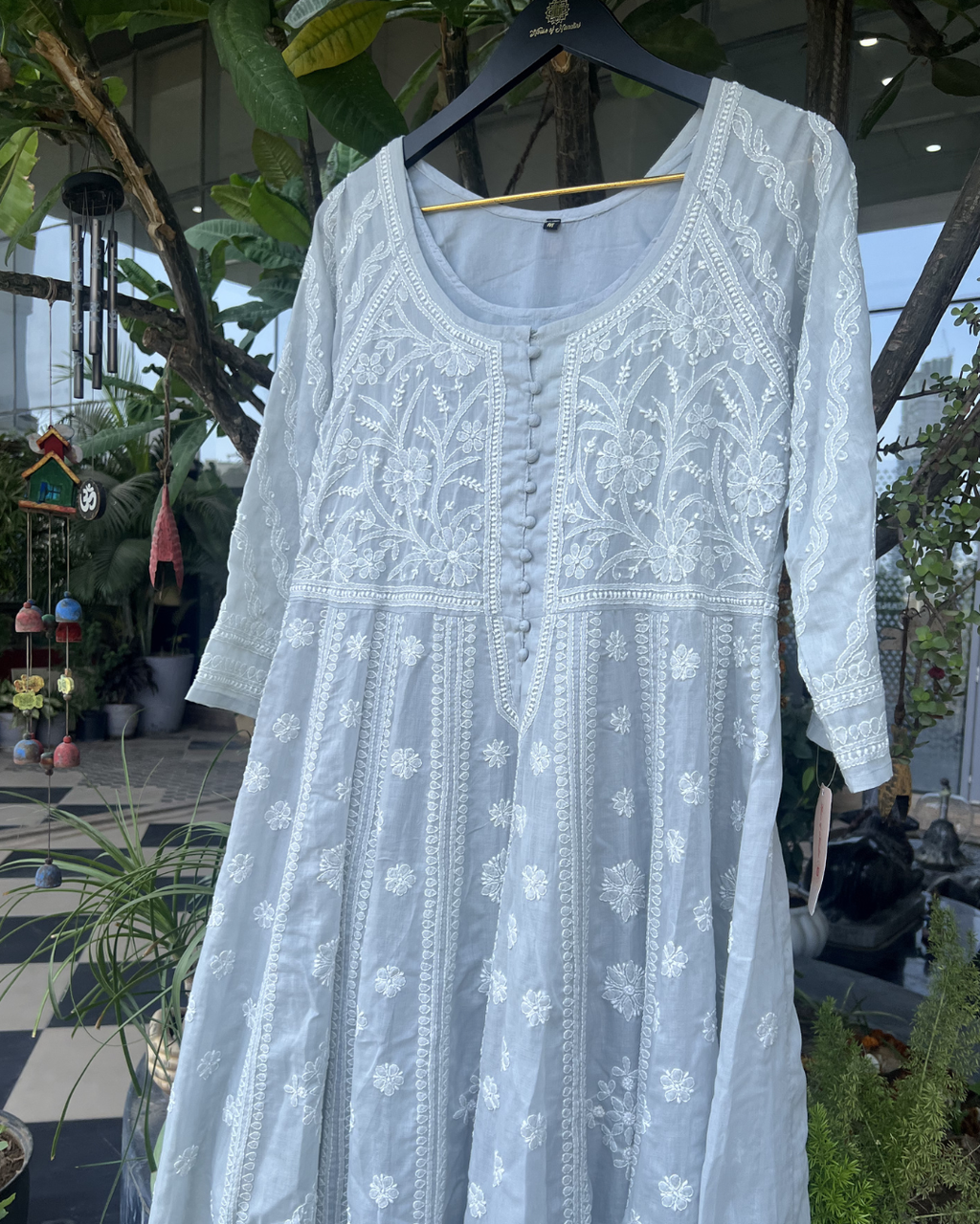 Chikankari Anarkali Kurta | Lucknow Chikankari Gurgaon