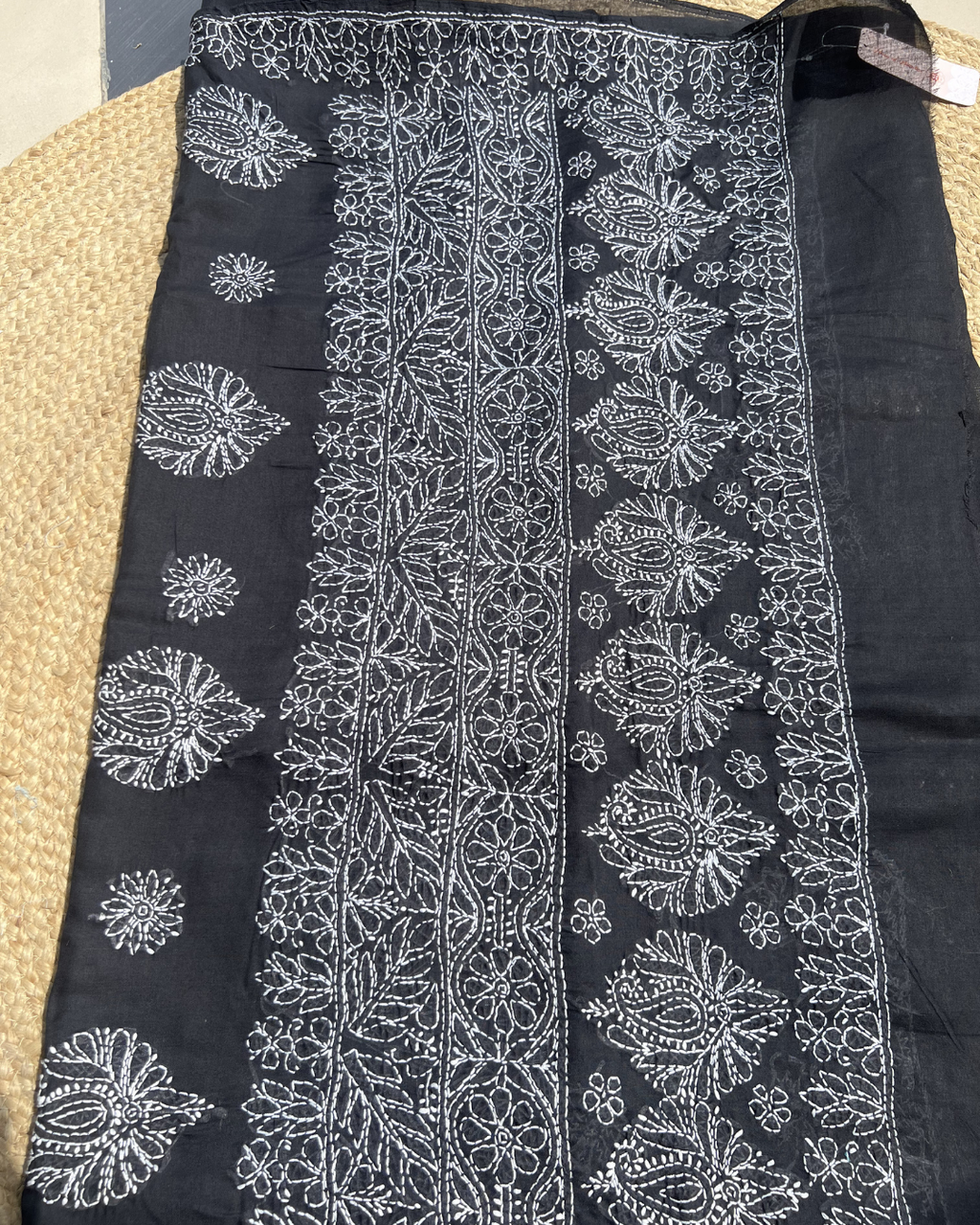 Black Hand Embroidered Lucknow Chikankari Saree with Fine Detailing | Premium Party & Festive Wear Saree