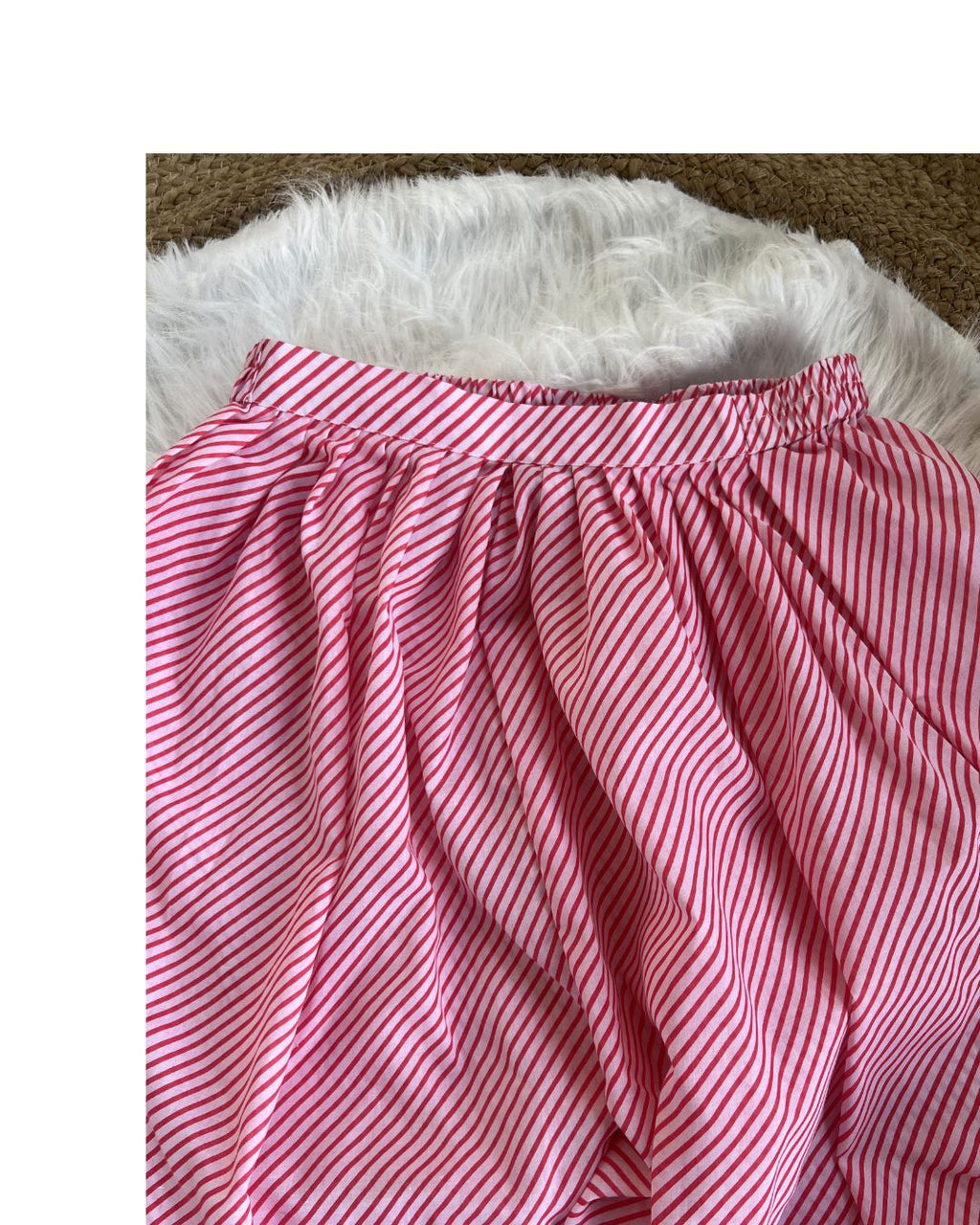 Pink & Green Leheriya Dress with White Stripes | Lucknow Chikankari Gurgaon | Chikankari Studio Gurgaon