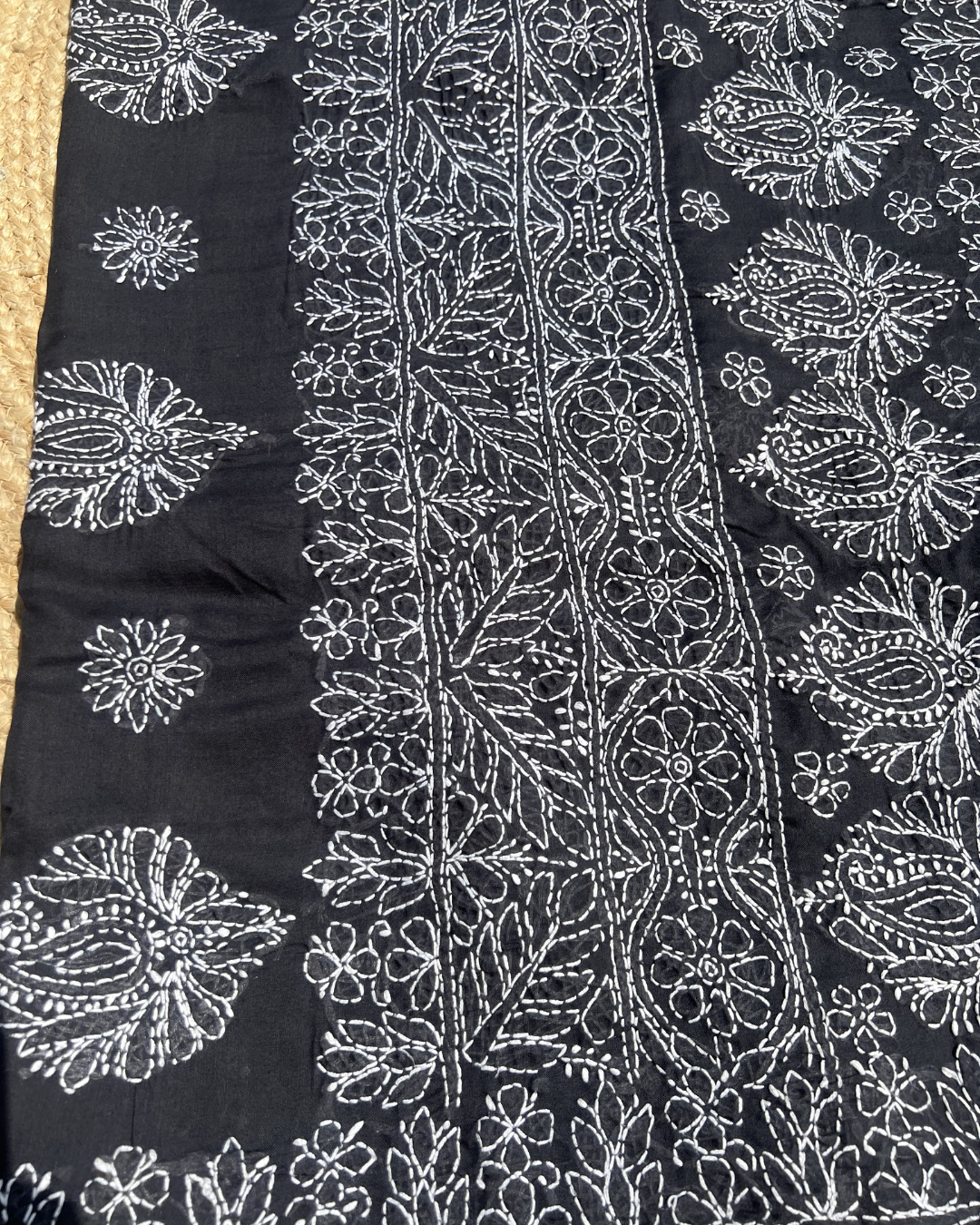 Black Hand Embroidered Lucknow Chikankari Saree with Fine Detailing | Premium Party & Festive Wear Saree