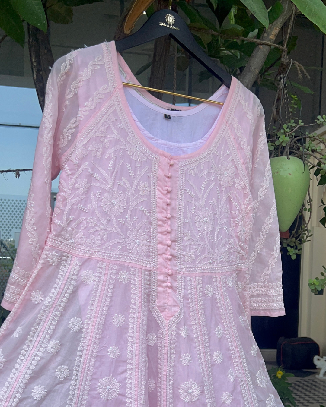 Chikankari Anarkali Kurta | Lucknow Chikankari Gurgaon