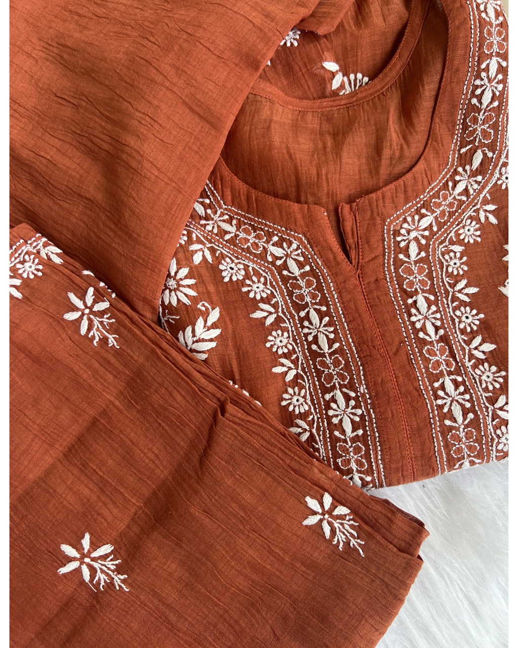 Stitched mul Cotton Chikankari Suit Set | Chikankari Studio Gurgaon