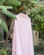 Pink Hand Embroidered Chikankari Dupatta