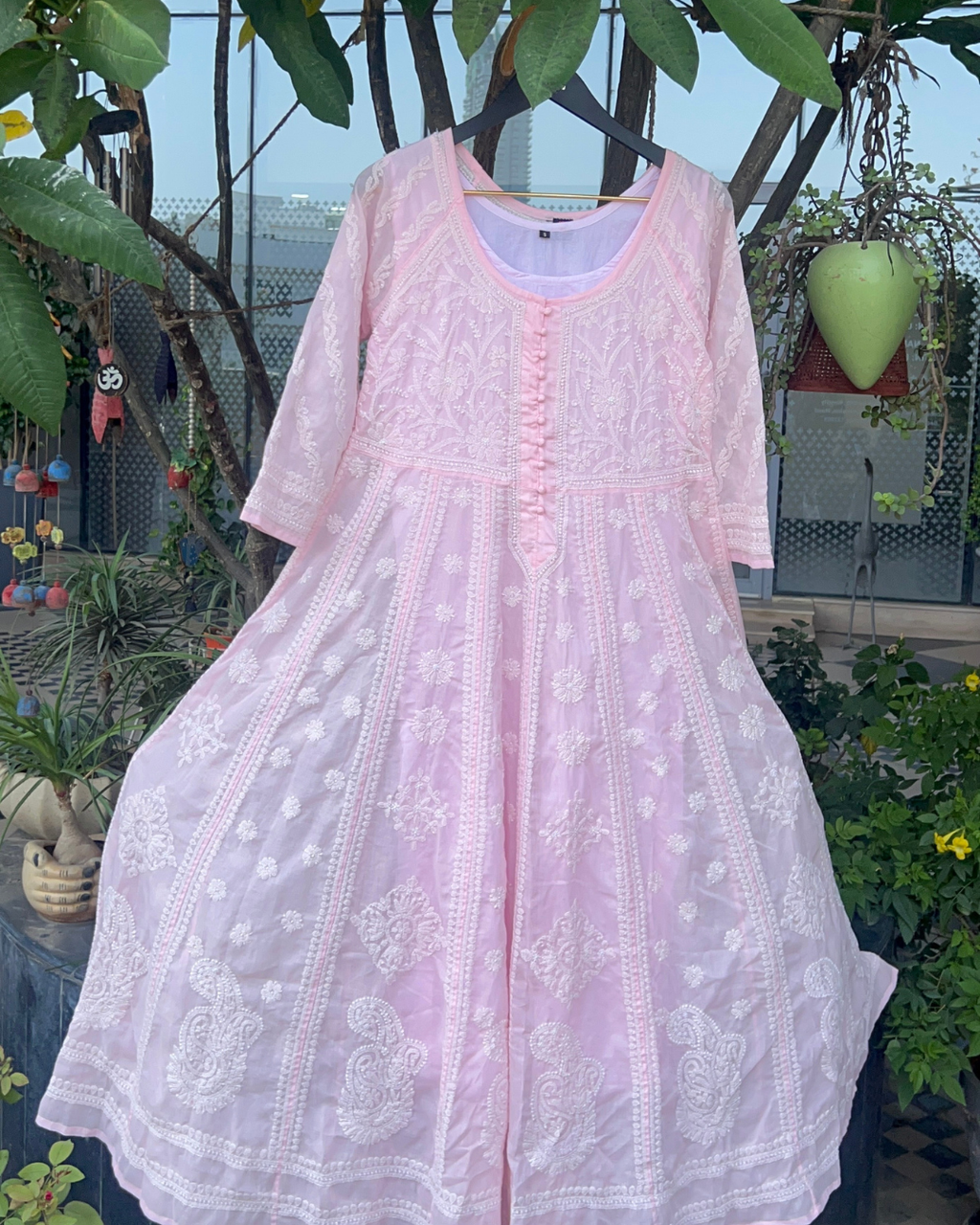 Chikankari Anarkali Kurta | Lucknow Chikankari Gurgaon