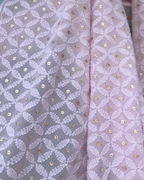 Pink Hand Embroidered Chikankari Dupatta