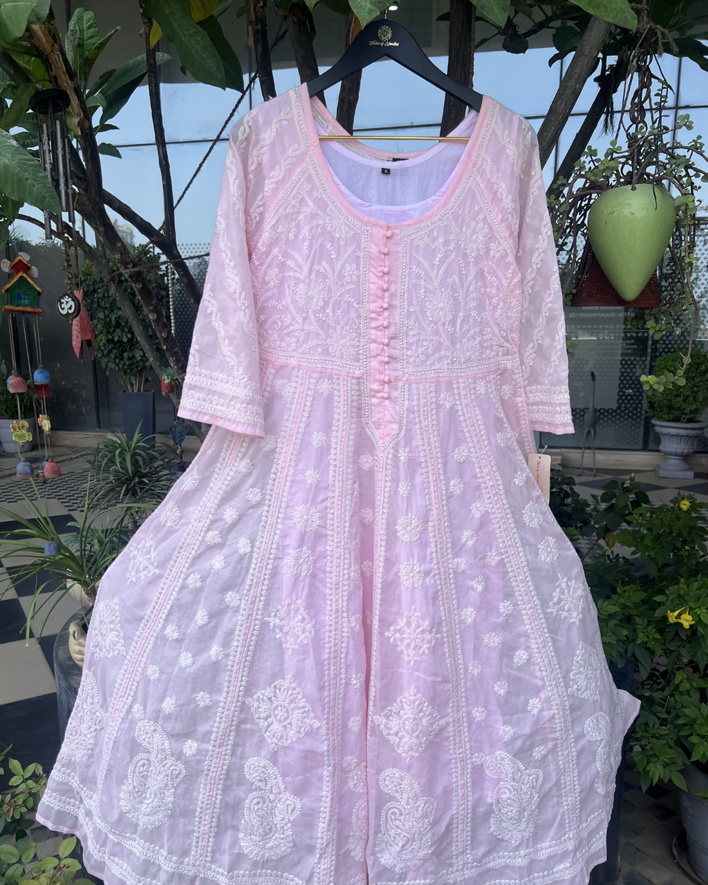 Chikankari Anarkali Kurta | Lucknow Chikankari Gurgaon