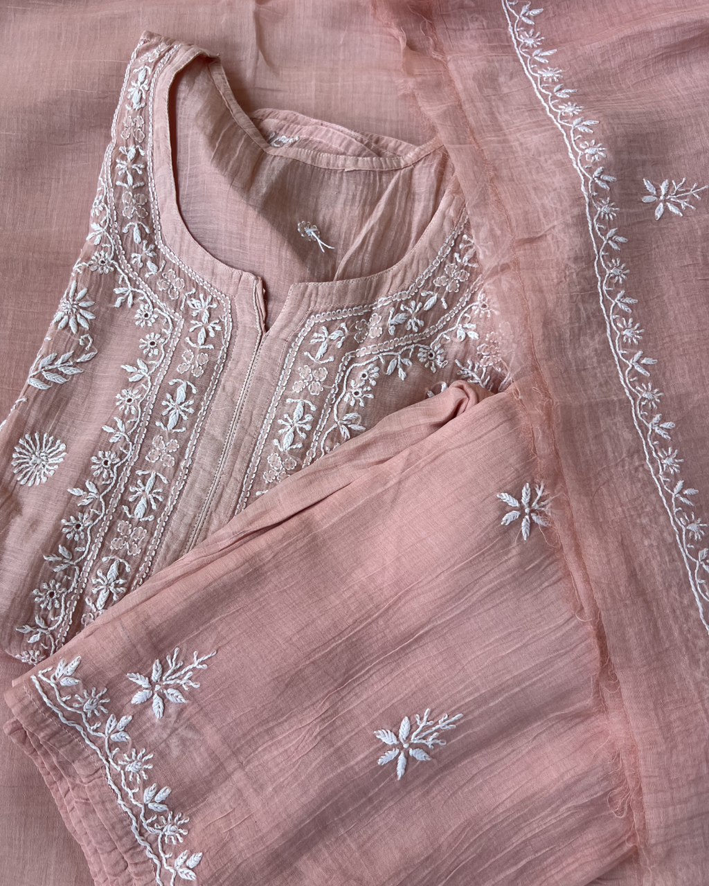 Stitched mul Cotton Chikankari Suit Set | Chikankari Studio Gurgaon