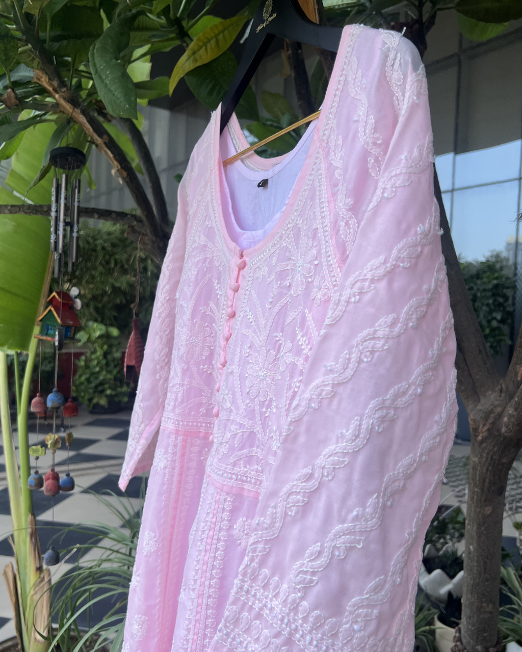 Chikankari Anarkali Kurta | Lucknow Chikankari Gurgaon