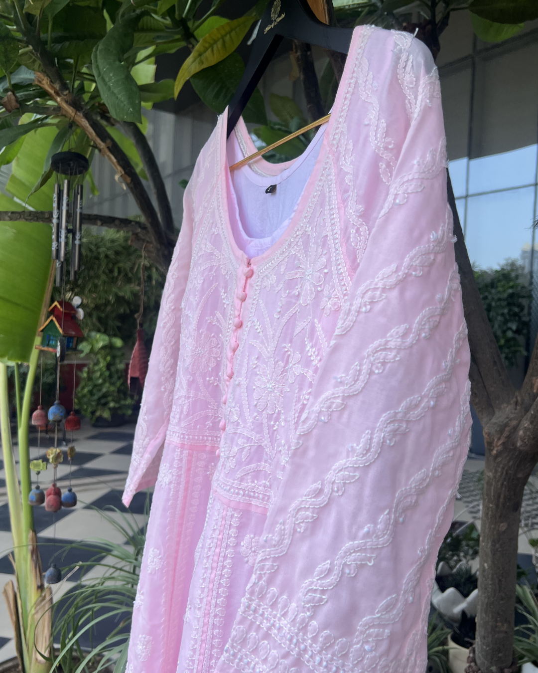 Chikankari Anarkali Kurta | Lucknow Chikankari Gurgaon