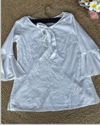 White Cotton Chikankari Short Kurti