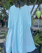 yellow Cotton Angrakha Kurti Chikankari Studio Gurgaon