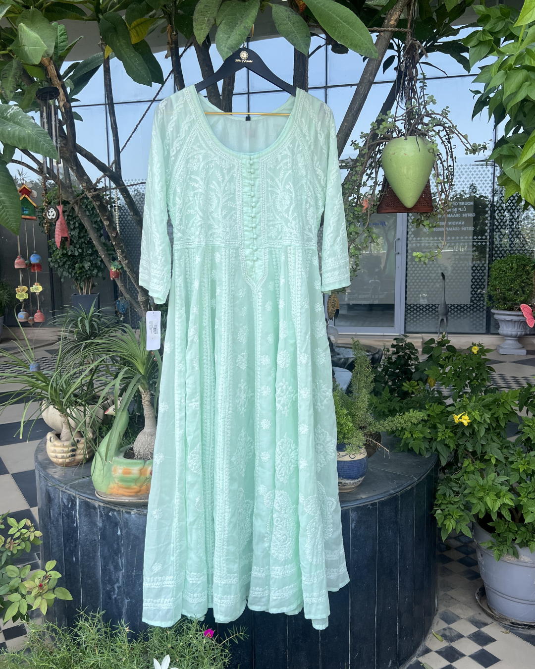 Chikankari Anarkali Kurta | Lucknow Chikankari Gurgaon