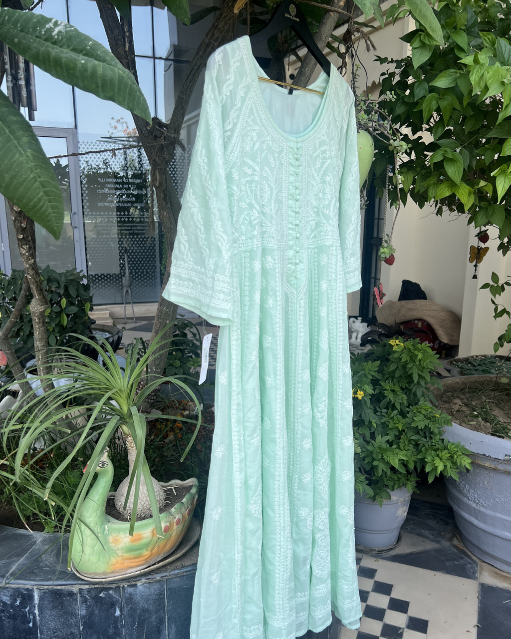Chikankari Anarkali Kurta | Lucknow Chikankari Gurgaon