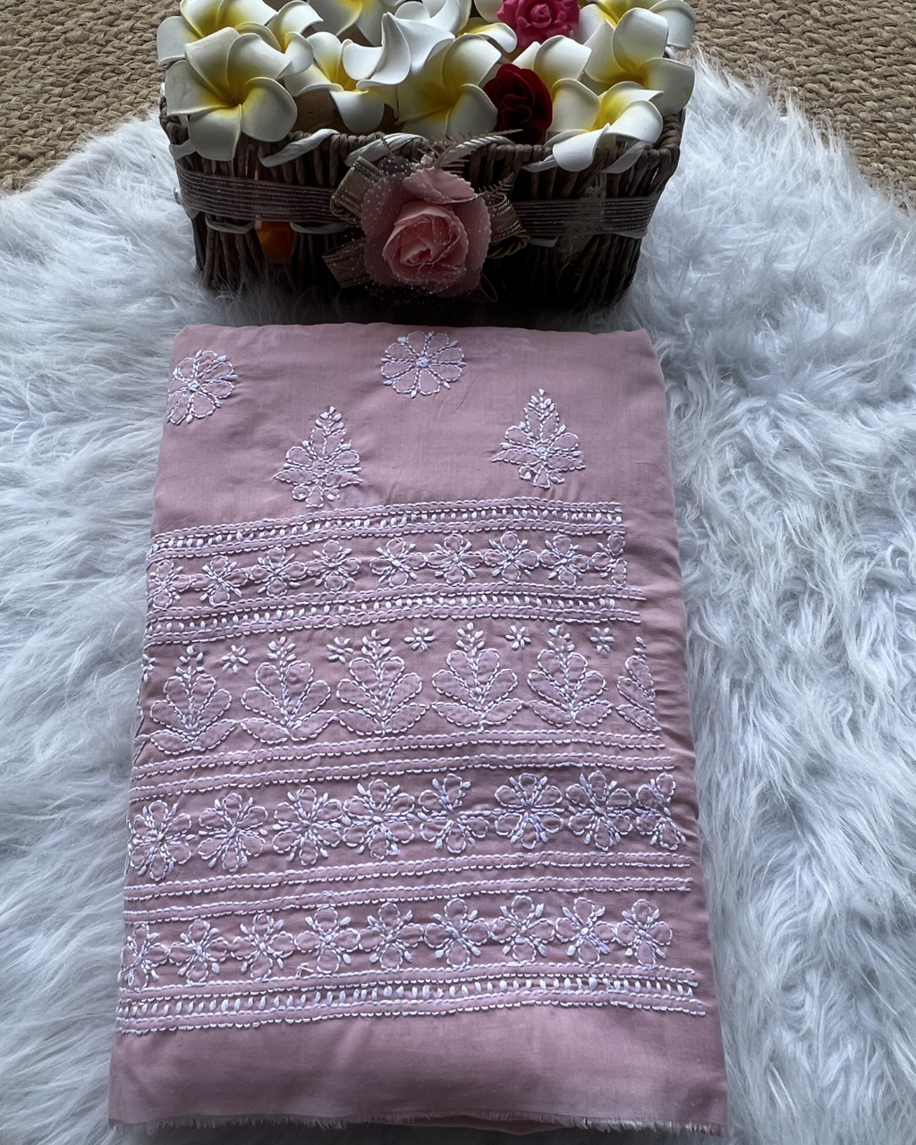 Cotton Chikankari Unstitched Suit | Lucknow Chikankari Gurgaon