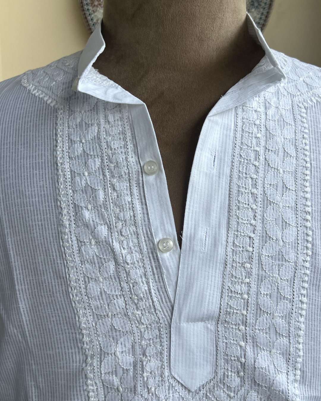 Men’s Chikankari Kurta Collection – Tone-on-Tone Hand Embroidered Kurtas | House of Nandini