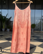 Long Sleeveless Muslin Chikankari Kurti | Hand Embroidered Kurti Collection | Lucknow Chikankari Gurgaon