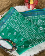 Elegant Green Cotton Saree | Lightweight Everyday Ethnic Wear