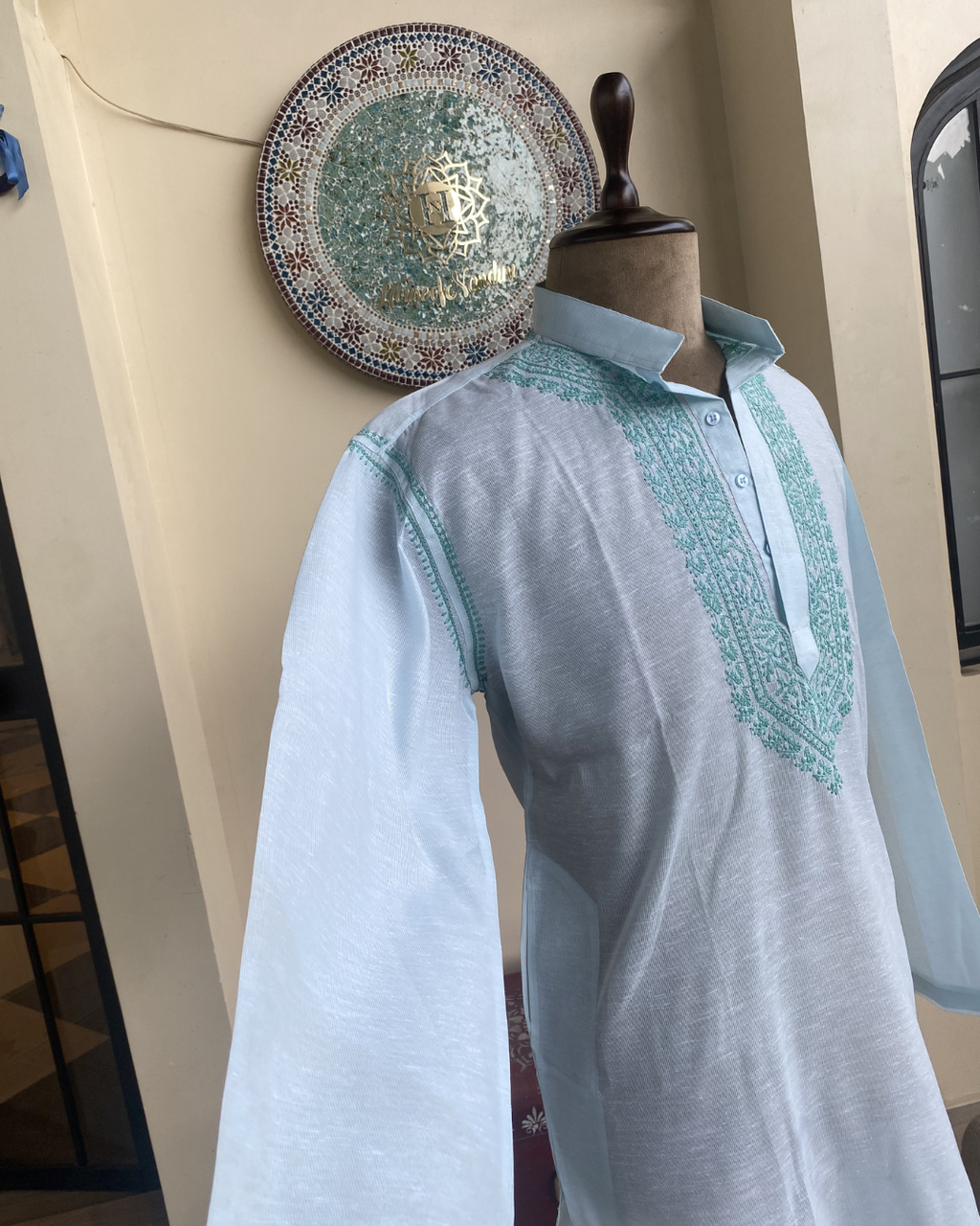 Men’s Chikankari Kurta Collection – Tone-on-Tone Hand Embroidered Kurtas | House of Nandini