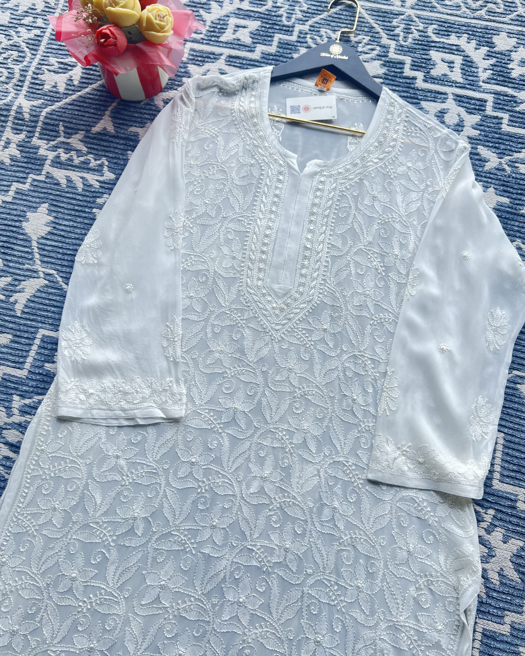 Premium Stitched White Chikankari Kurti | Elegant Summer Wear