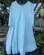 Pink Cotton Angrakha Chikankari Anarkali Kurti