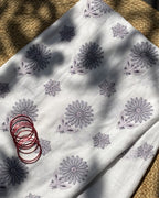 White Purple Chikankari Kota Saree with Blouse | Chikankari Sarees Gurgaon