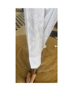 White Farshi Salwar – Handcrafted Chikankari Cotton Bottom