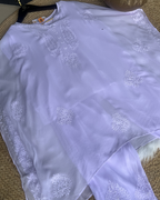 Lavender Georgette Kaftan Set with Pant & Slip