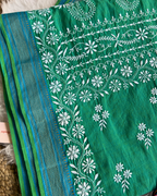 Elegant Green Cotton Saree | Lightweight Everyday Ethnic Wear