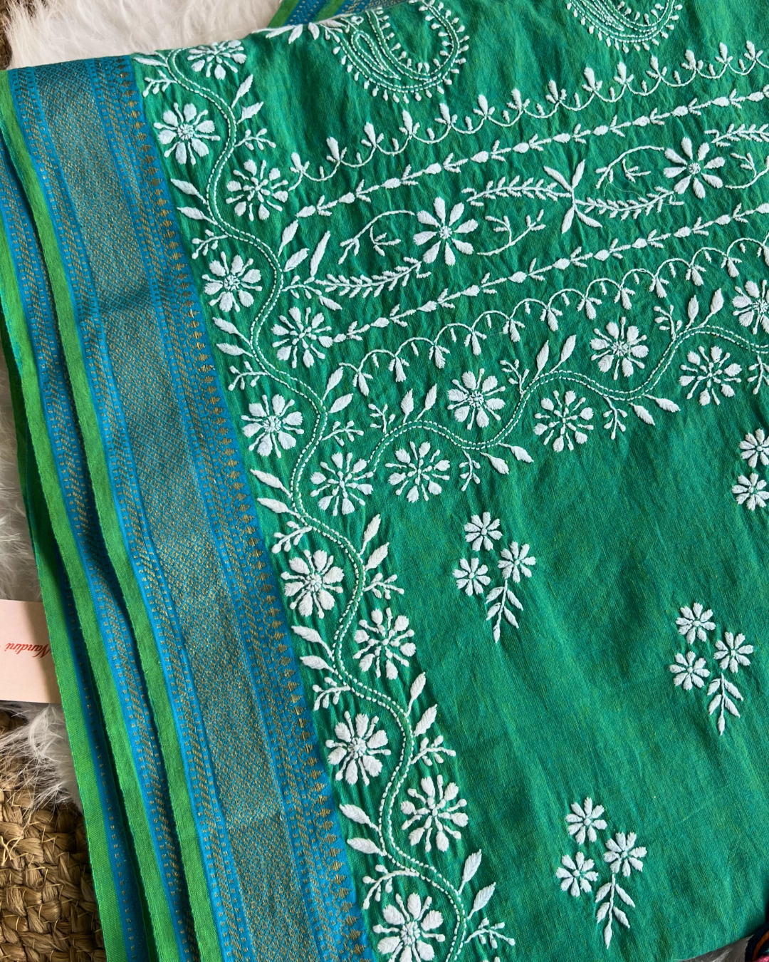 Elegant Green Cotton Saree | Lightweight Comfort & Timeless Ethnic Style 💚