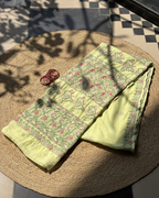 Elegant Green Kota Doria Saree – Lightweight & Handcrafted Grace