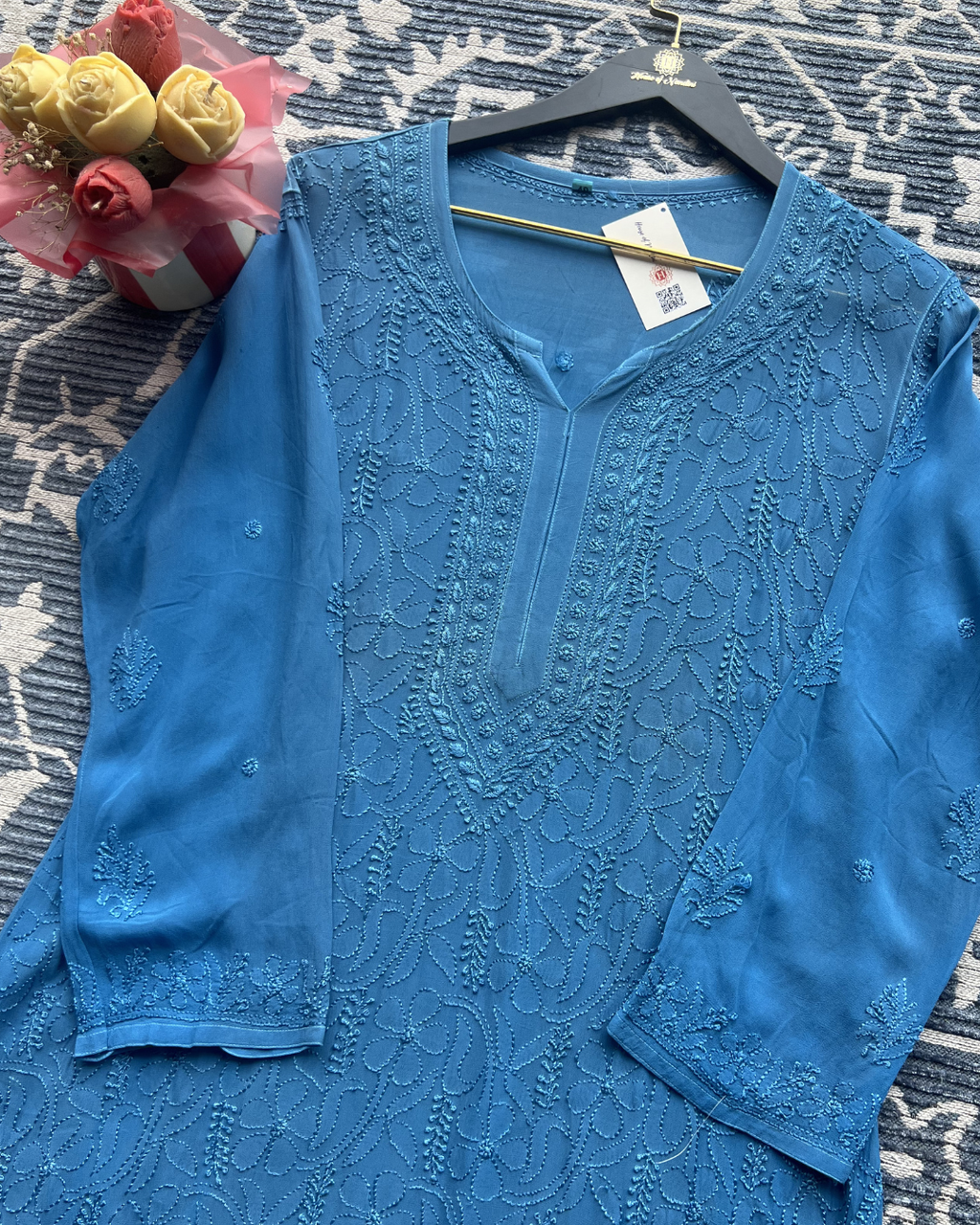 Premium Purple  Chikankari Kurti | Timeless Elegance & Comfort ✨