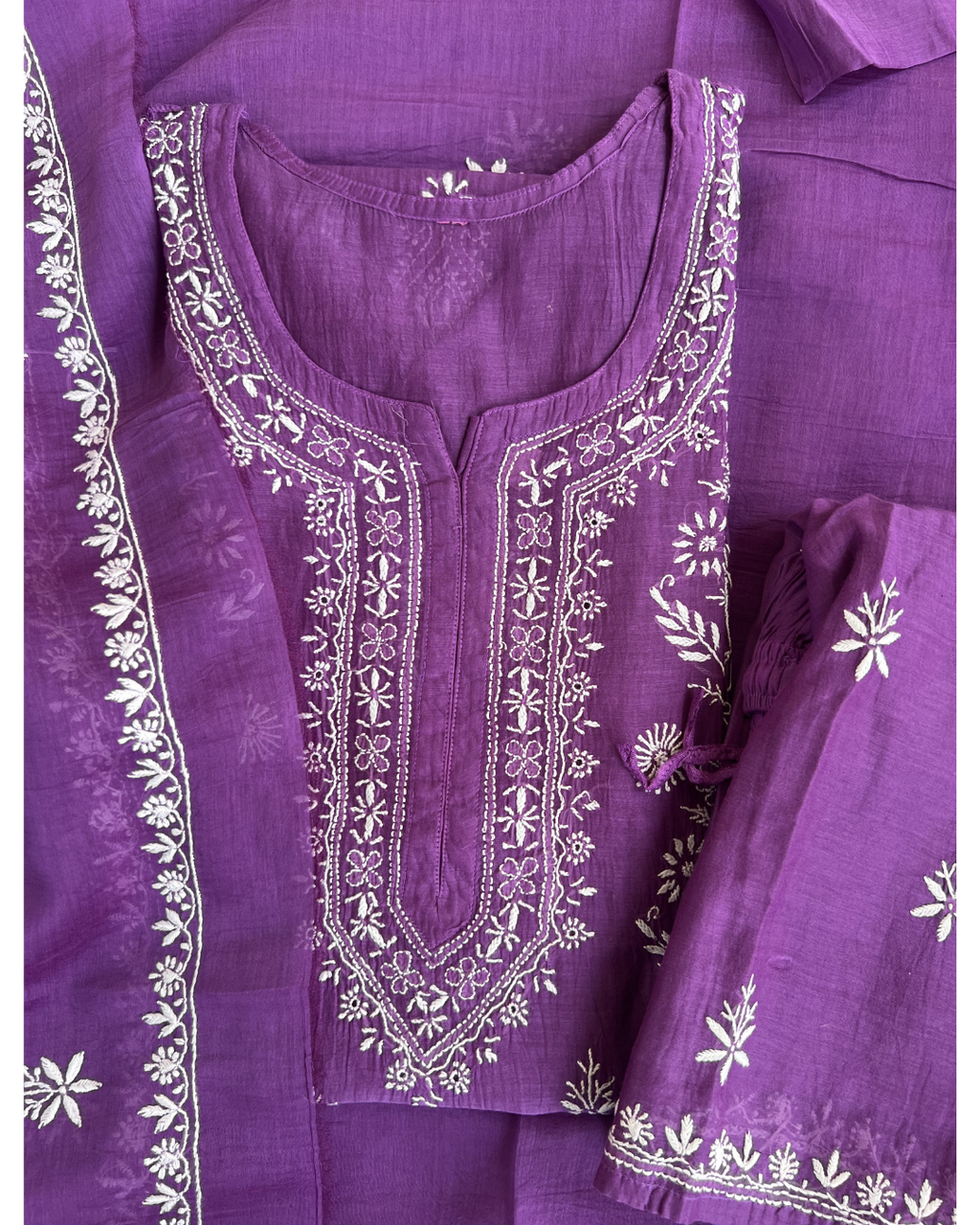 Stitched mul Cotton Chikankari Suit Set | Chikankari Studio Gurgaon