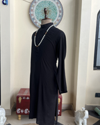 Men’s Black Chikankari Kurta – Mal Cotton Hand Embroidered Kurta | House of Nandini