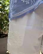 Women's Chikankari Cotton Shorts – Handcrafted Lucknowi Embroidery