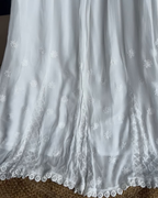 White Chikankari Shararra Pants with lace